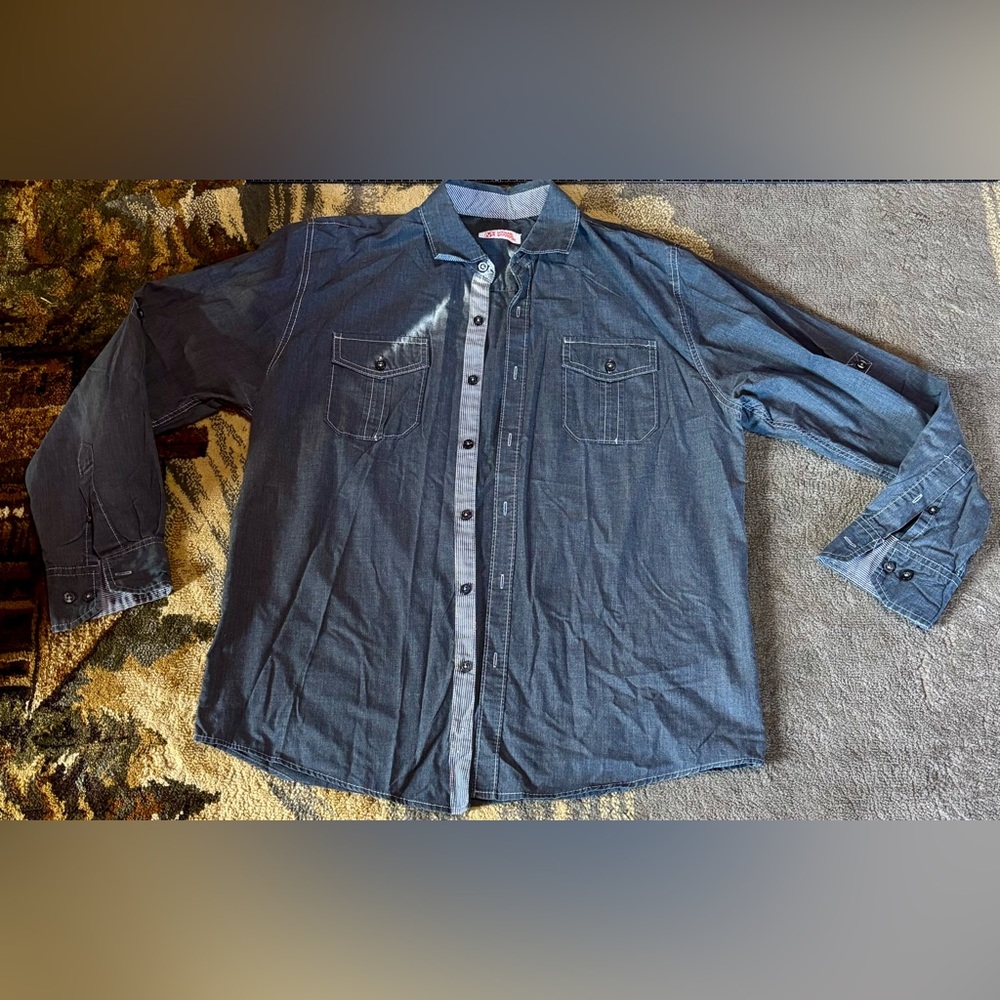 Michael Brandon Dark Gray Casual Button Down Shirt